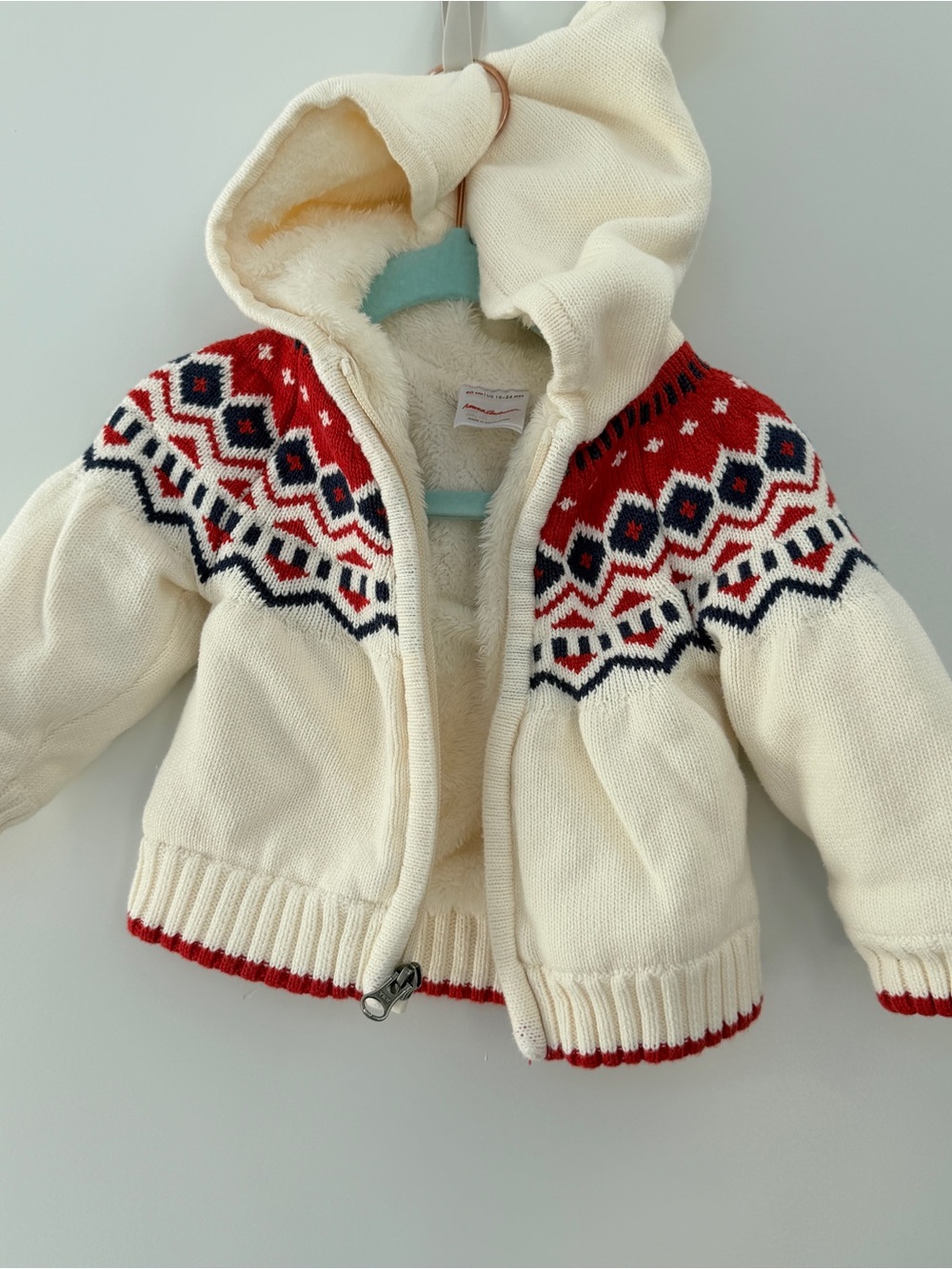 Hanna Andersson Fair Isle sweater jacket (size 18-24 months)